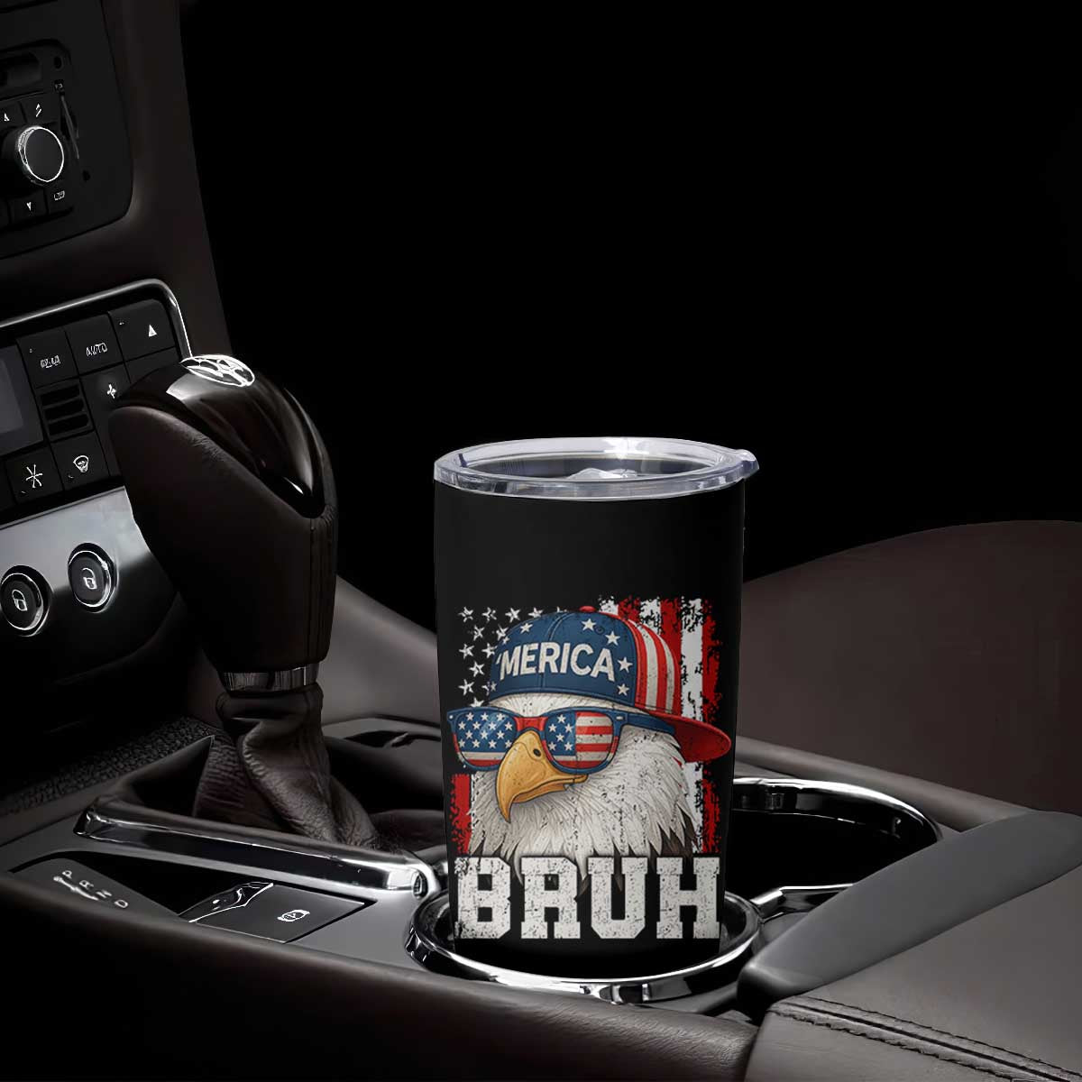 Bruh 'Merica Bald Eagle 4th of July Tumbler Cup Patriotic USA Flag TS10 Print Your Wear