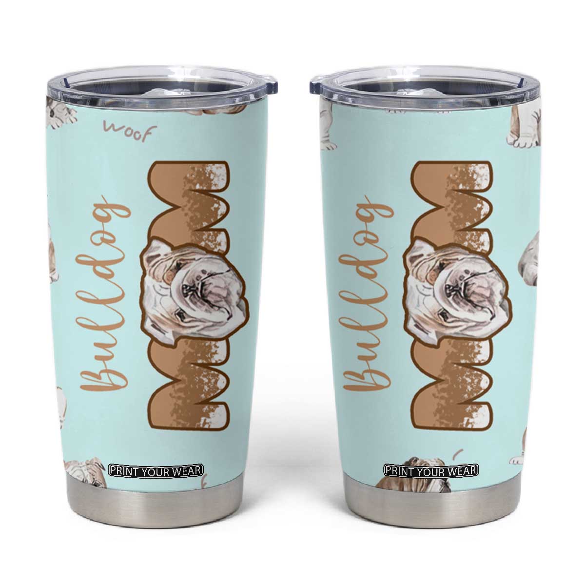 Bulldog Dog Mom Tumbler Cup Funny Dog Lover Mothers Day Gifts TB10 Blue Print Your Wear