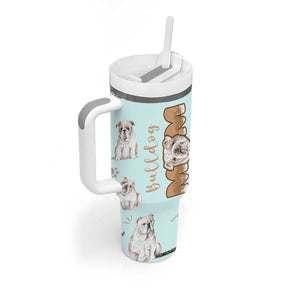 Bulldog Dog Mom Tumbler With Handle Funny Dog Lover Mothers Day Gifts TB10 Print Your Wear