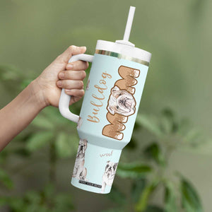 Bulldog Dog Mom Tumbler With Handle Funny Dog Lover Mothers Day Gifts TB10 Print Your Wear