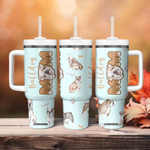Bulldog Dog Mom Tumbler With Handle Funny Dog Lover Mothers Day Gifts TB10 Print Your Wear