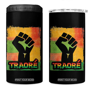 Burkina Faso Ibrahim Traoré 4 in 1 Can Cooler Tumbler TS10 One Size: 16 oz Black Print Your Wear