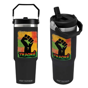 Burkina Faso Ibrahim Traoré Flip Straw Tumbler TS10 One Size: 30 oz Black Print Your Wear