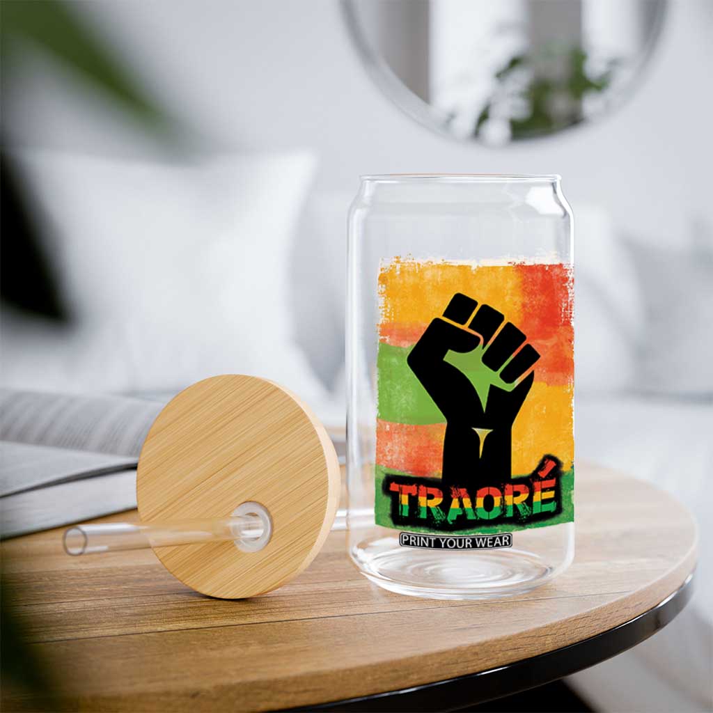 Burkina Faso Ibrahim Traoré Glass Can TS10 Print Your Wear