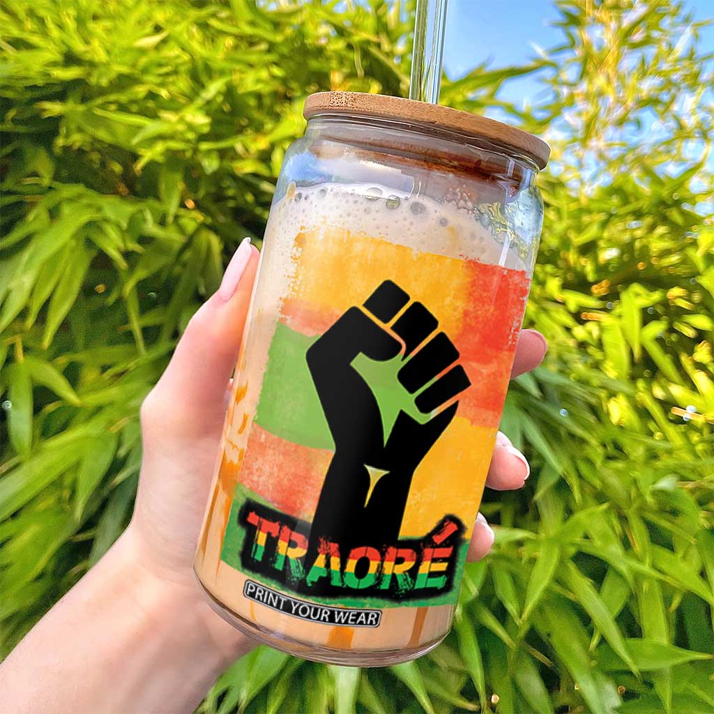 Burkina Faso Ibrahim Traoré Glass Can TS10 Print Your Wear