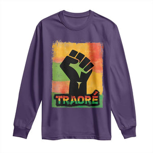 Burkina Faso Ibrahim Traoré Long Sleeve Shirt TS10 Purple Print Your Wear
