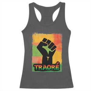 Burkina Faso Ibrahim Traoré Racerback Tank Top TS10 Dark Heather Print Your Wear