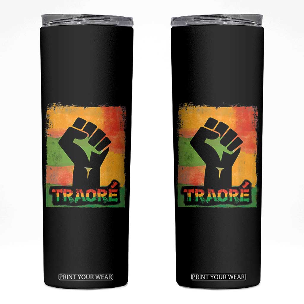 Burkina Faso Ibrahim Traoré Skinny Tumbler TS10 Black Print Your Wear