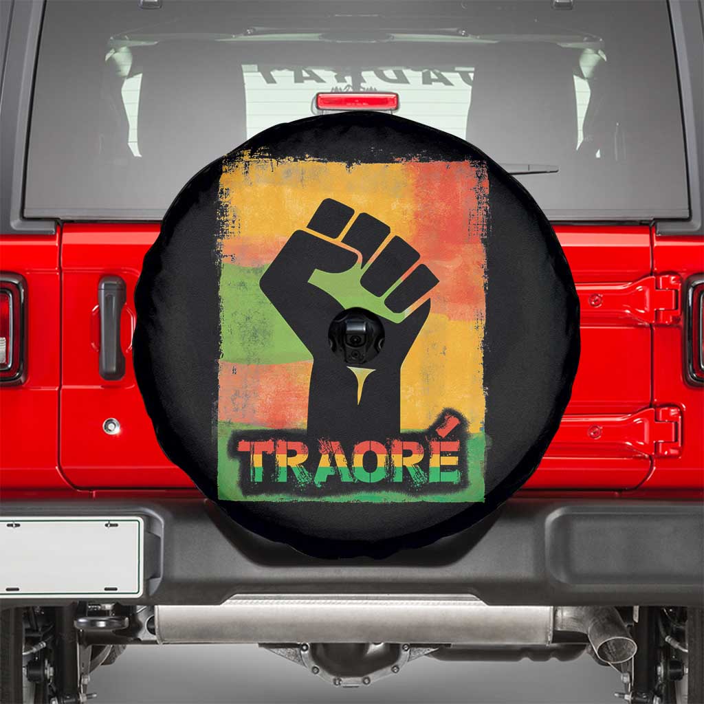 Burkina Faso Ibrahim Traoré Spare Tire Cover TS10 Black Print Your Wear