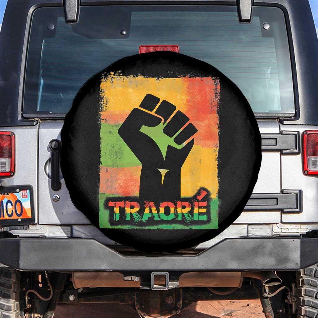 Burkina Faso Ibrahim Traoré Spare Tire Cover TS10 No hole Black Print Your Wear