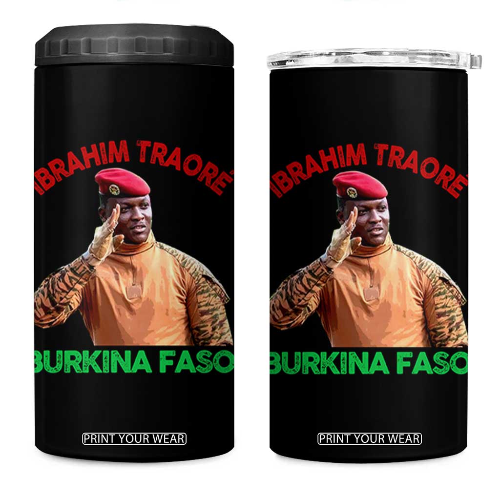 Burkina Faso Ibrahim Traoré Thomas Sankara 4 in 1 Can Cooler Tumbler TS10 One Size: 16 oz Black Print Your Wear