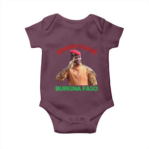 Burkina Faso Ibrahim Traoré Thomas Sankara Baby Onesie TS10 Maroon Print Your Wear