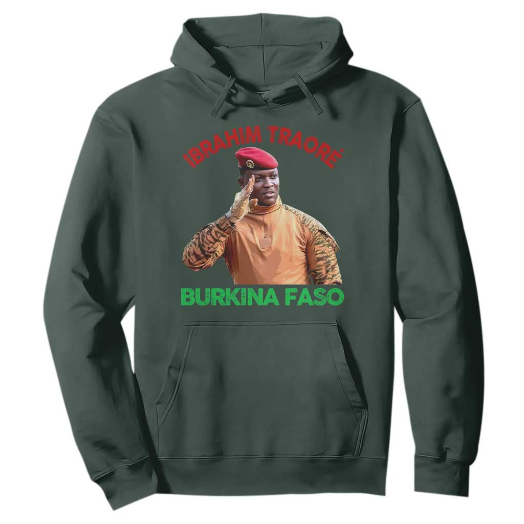 Burkina Faso Ibrahim Traoré Thomas Sankara Hoodie TS10 Dark Forest Green Print Your Wear
