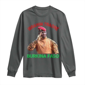 Burkina Faso Ibrahim Traoré Thomas Sankara Long Sleeve Shirt TS10 Dark Heather Print Your Wear