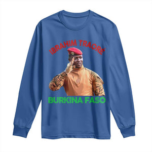 Burkina Faso Ibrahim Traoré Thomas Sankara Long Sleeve Shirt TS10 Royal Blue Print Your Wear