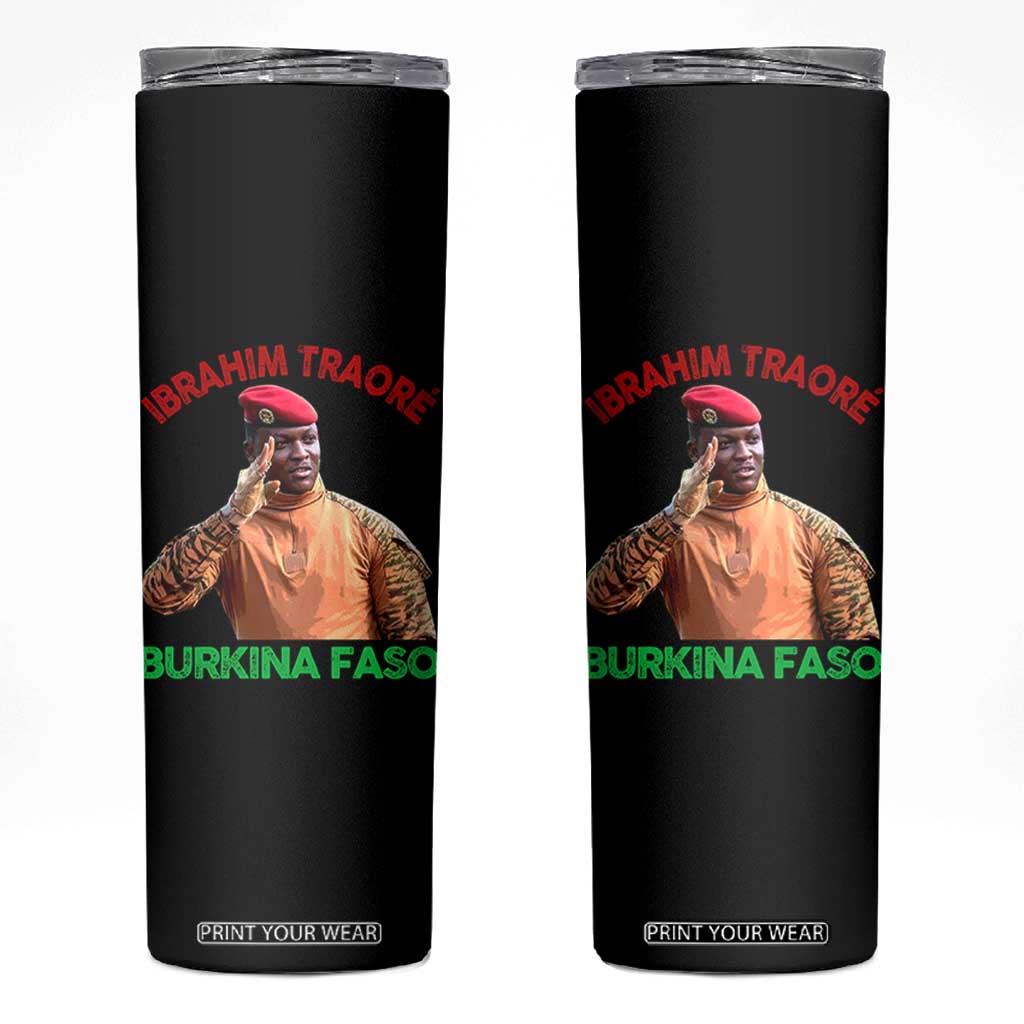 Burkina Faso Ibrahim Traoré Thomas Sankara Skinny Tumbler TS10 Black Print Your Wear
