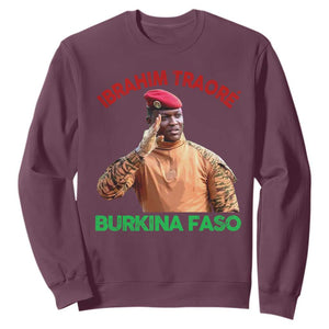Burkina Faso Ibrahim Traoré Thomas Sankara Sweatshirt TS10 Maroon Print Your Wear