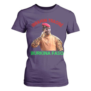 Burkina Faso Ibrahim Traoré Thomas Sankara T Shirt For Women TS10 Purple Print Your Wear