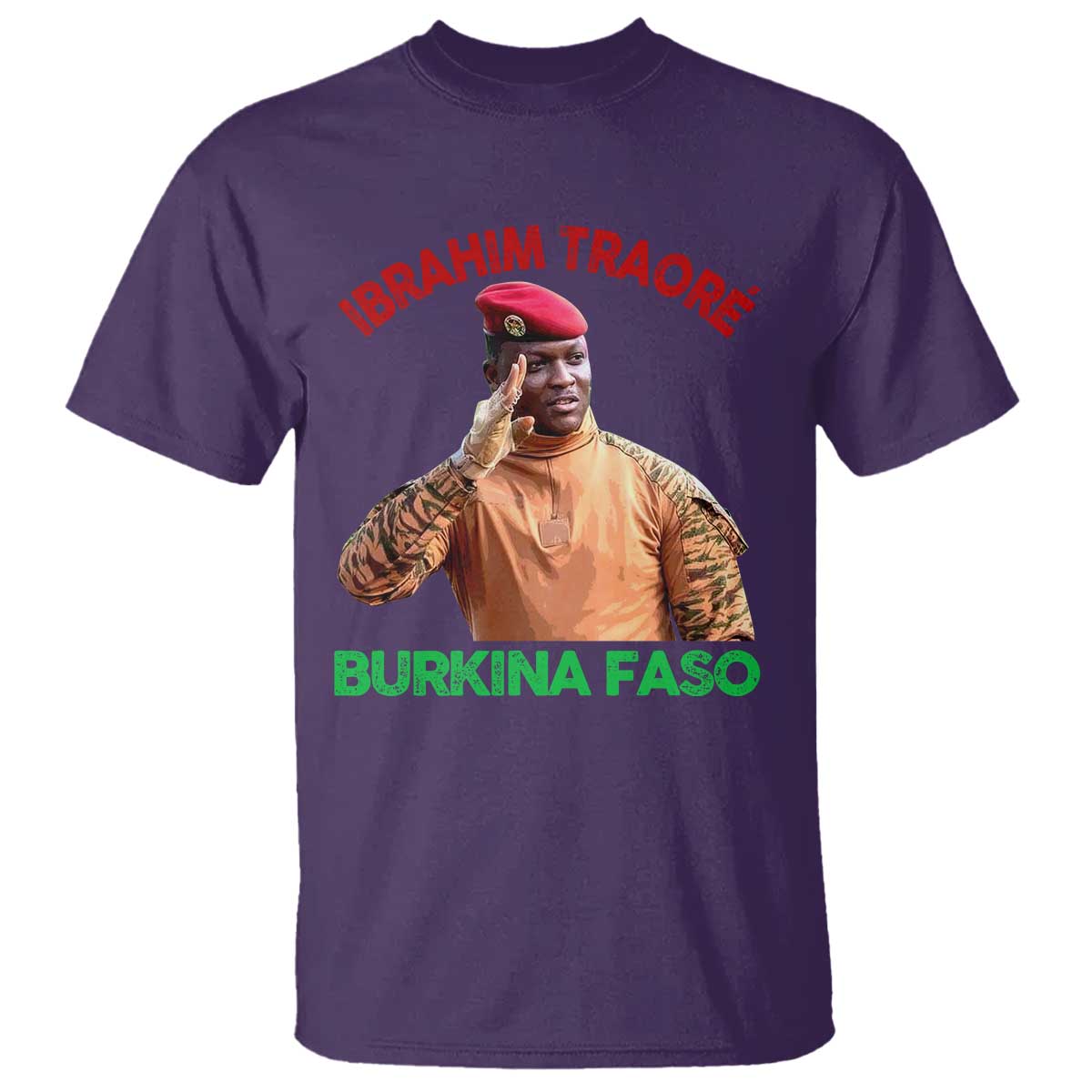Burkina Faso Ibrahim Traoré Thomas Sankara T Shirt TS10 Purple Print Your Wear