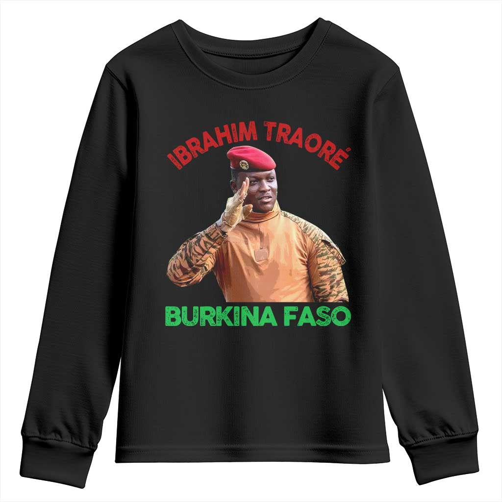 Burkina Faso Ibrahim Traoré Thomas Sankara Youth Sweatshirt TS10 Black Print Your Wear