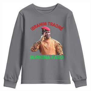 Burkina Faso Ibrahim Traoré Thomas Sankara Youth Sweatshirt TS10 Charcoal Print Your Wear