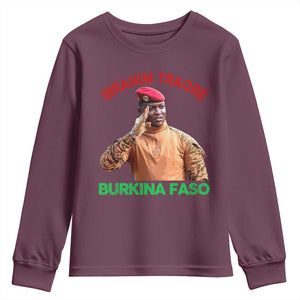Burkina Faso Ibrahim Traoré Thomas Sankara Youth Sweatshirt TS10 Maroon Print Your Wear