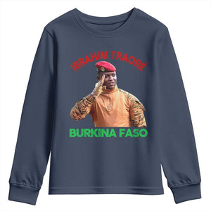 Burkina Faso Ibrahim Traoré Thomas Sankara Youth Sweatshirt TS10 Navy Print Your Wear