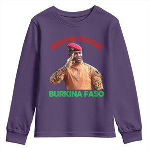 Burkina Faso Ibrahim Traoré Thomas Sankara Youth Sweatshirt TS10 Purple Print Your Wear