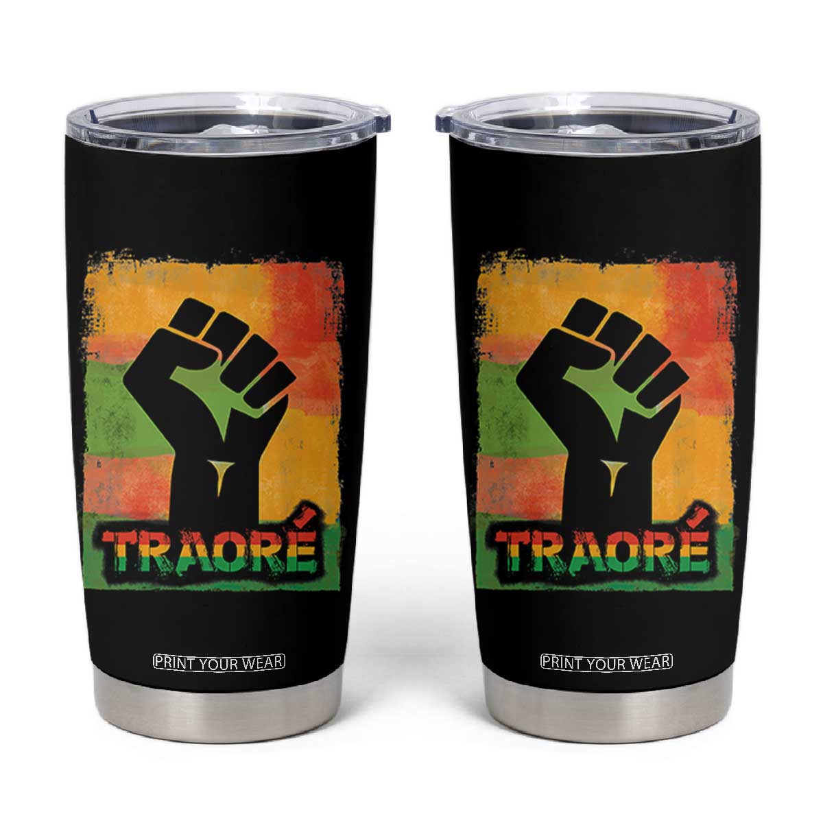 Burkina Faso Ibrahim Traoré Tumbler Cup TS10 Black Print Your Wear