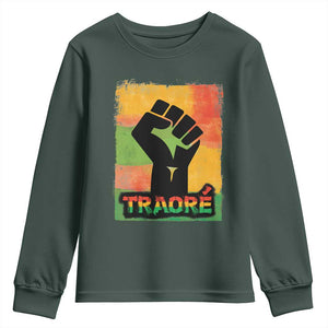 Burkina Faso Ibrahim Traoré Youth Sweatshirt TS10 Dark Forest Green Print Your Wear