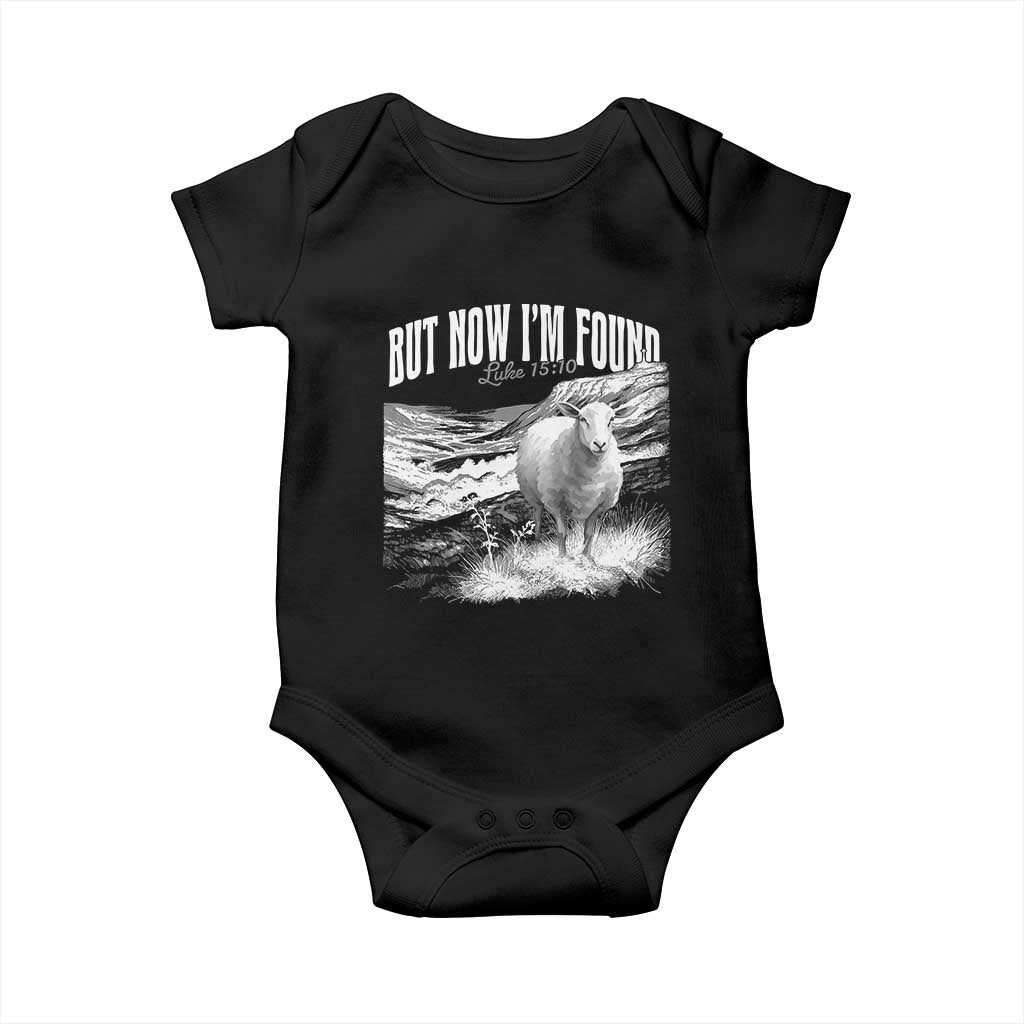 But Now I'm Found Baby Onesie Christian Faith Sheep TS11 Black Print Your Wear