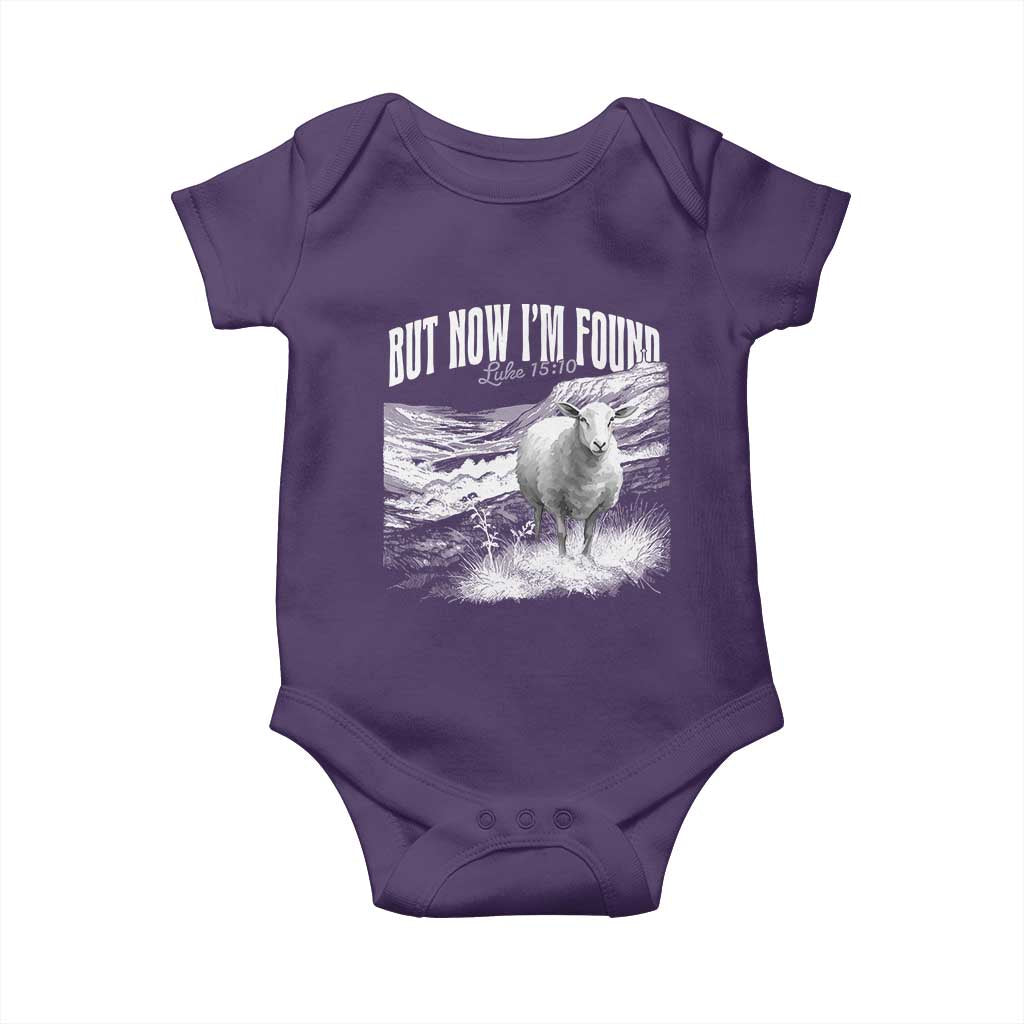 But Now I'm Found Baby Onesie Christian Faith Sheep TS11 Purple Print Your Wear