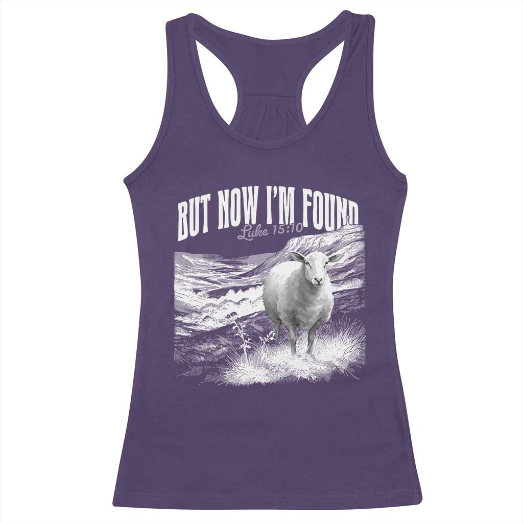 But Now I'm Found Racerback Tank Top Christian Faith Sheep TS11 Purple Print Your Wear