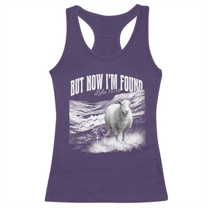 But Now I'm Found Racerback Tank Top Christian Faith Sheep TS11 Purple Print Your Wear
