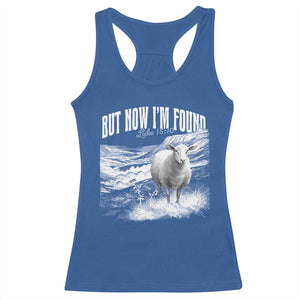 But Now I'm Found Racerback Tank Top Christian Faith Sheep TS11 Royal Blue Print Your Wear
