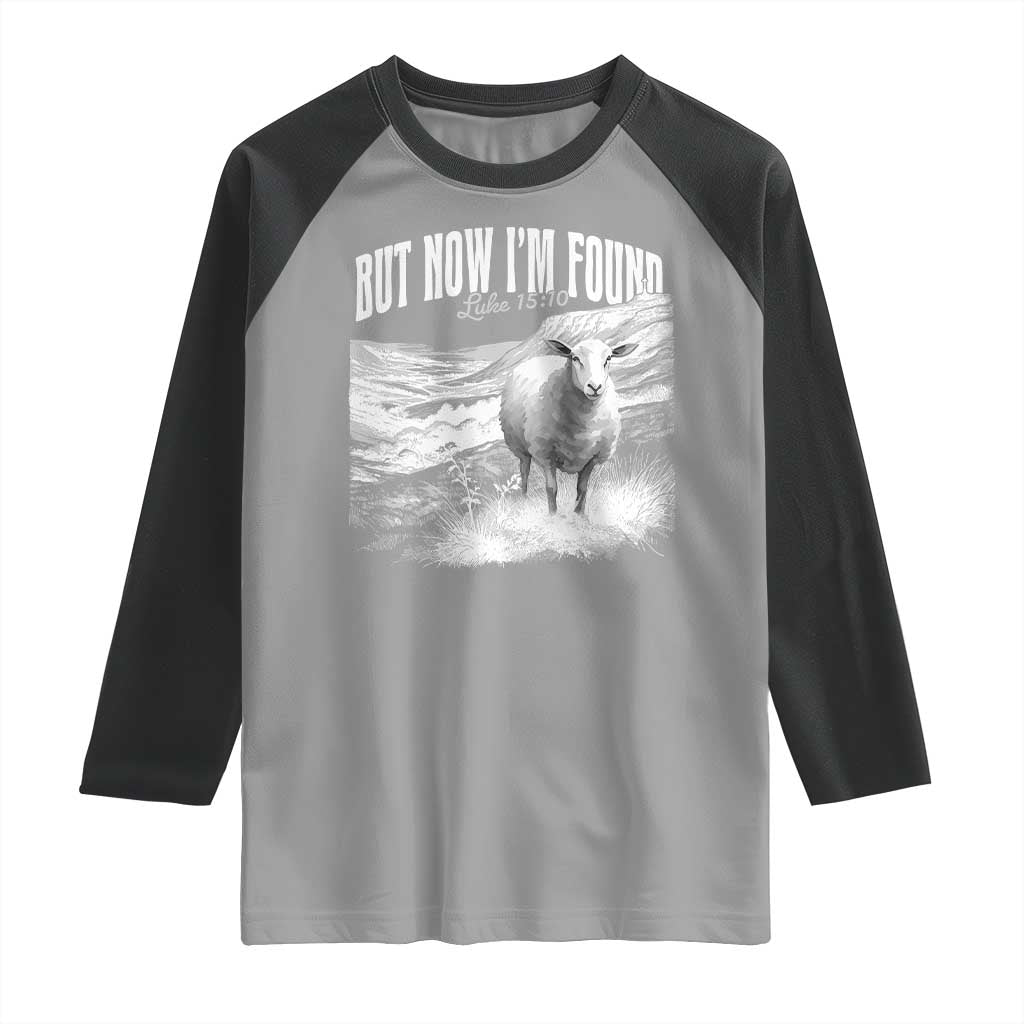 But Now I'm Found Raglan Shirt Christian Faith Sheep TS11 Sport Gray Black Print Your Wear