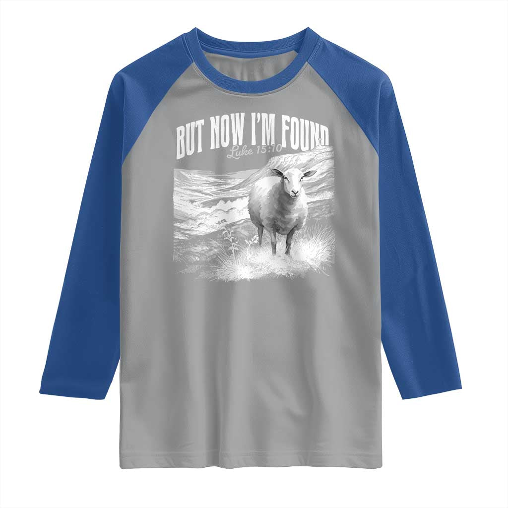 But Now I'm Found Raglan Shirt Christian Faith Sheep TS11 Sport Gray Royal Print Your Wear