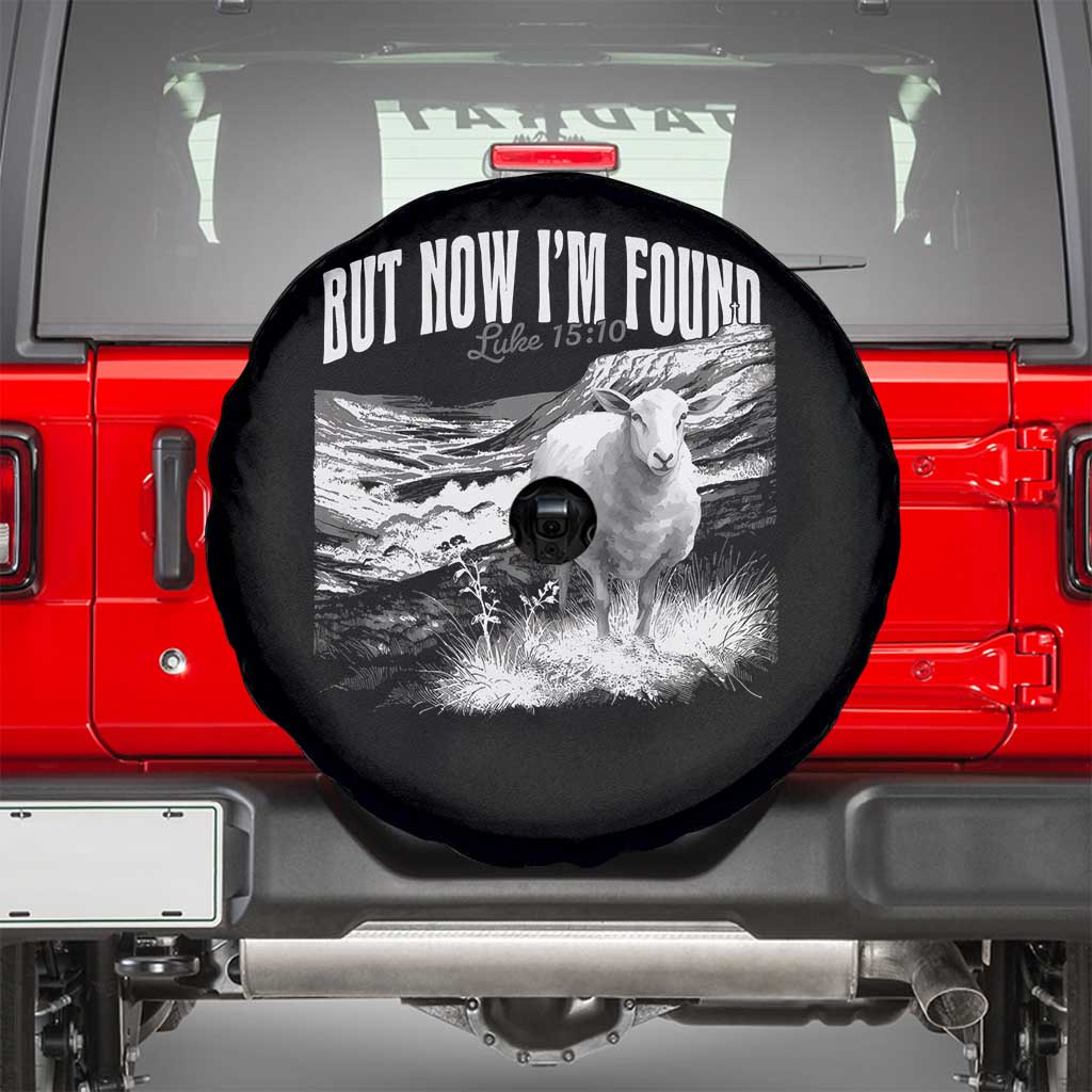 But Now I'm Found Spare Tire Cover Christian Faith Sheep TS11 Black Print Your Wear