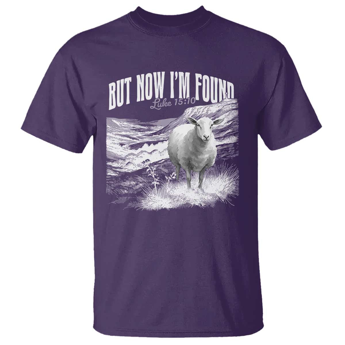 But Now I'm Found T Shirt Christian Faith Sheep TS11 Purple Print Your Wear
