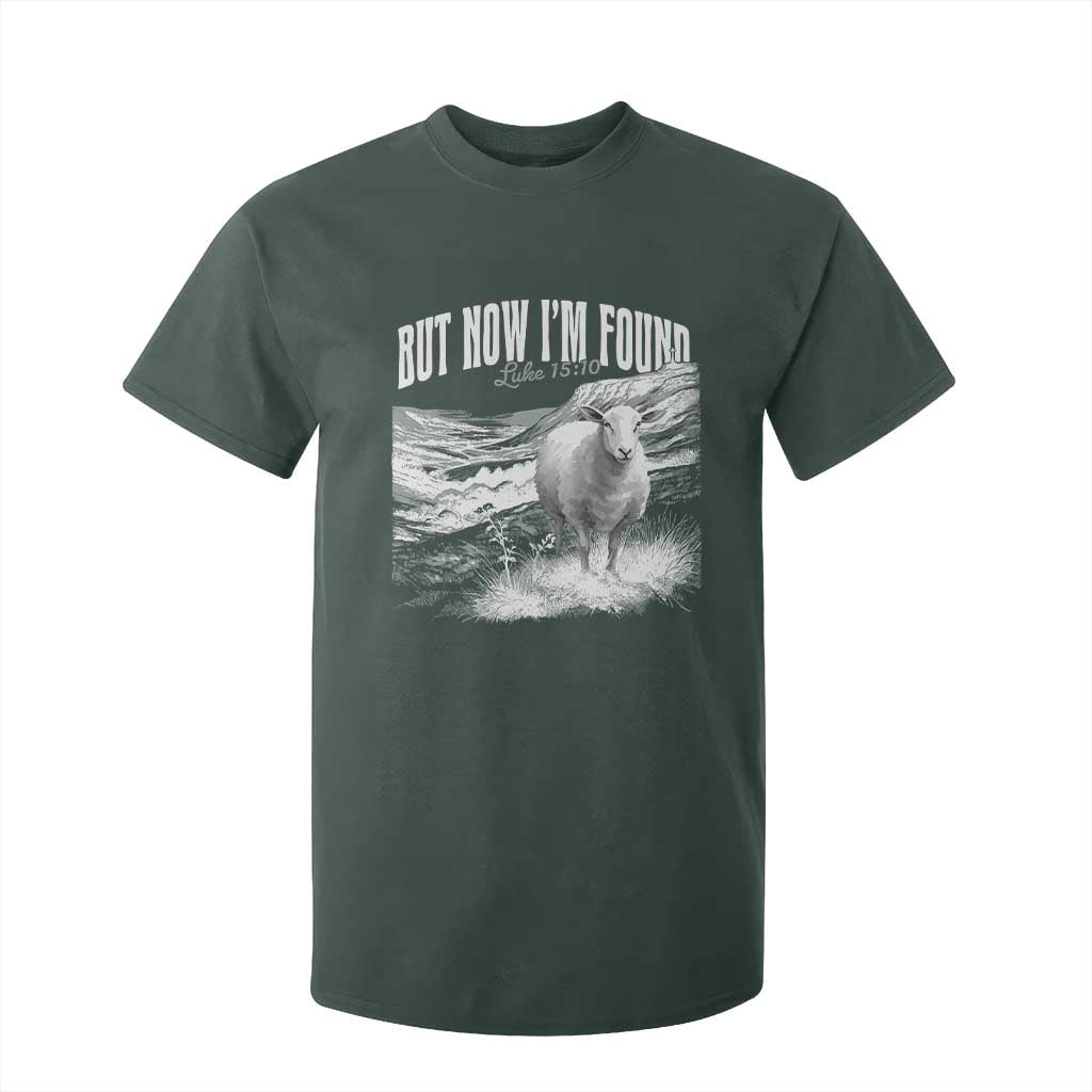 But Now I'm Found T Shirt For Kid Christian Faith Sheep TS11 Dark Forest Green Print Your Wear