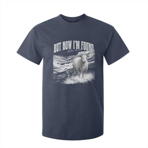 But Now I'm Found T Shirt For Kid Christian Faith Sheep TS11 Navy Print Your Wear