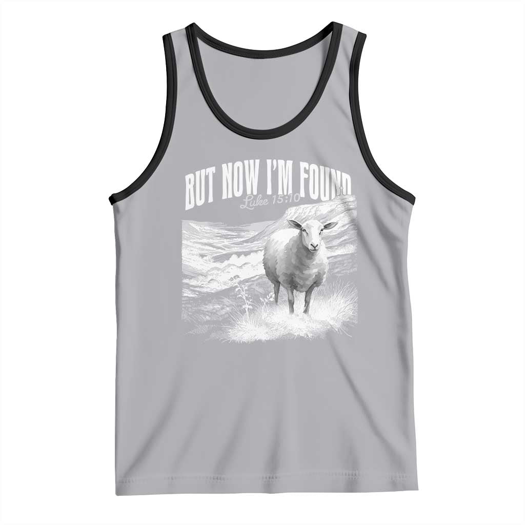 But Now I'm Found Tank Top Christian Faith Sheep TS11 Athletic Heather Black Print Your Wear