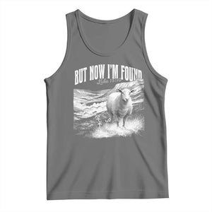 But Now I'm Found Tank Top Christian Faith Sheep TS11 Black Heather Print Your Wear