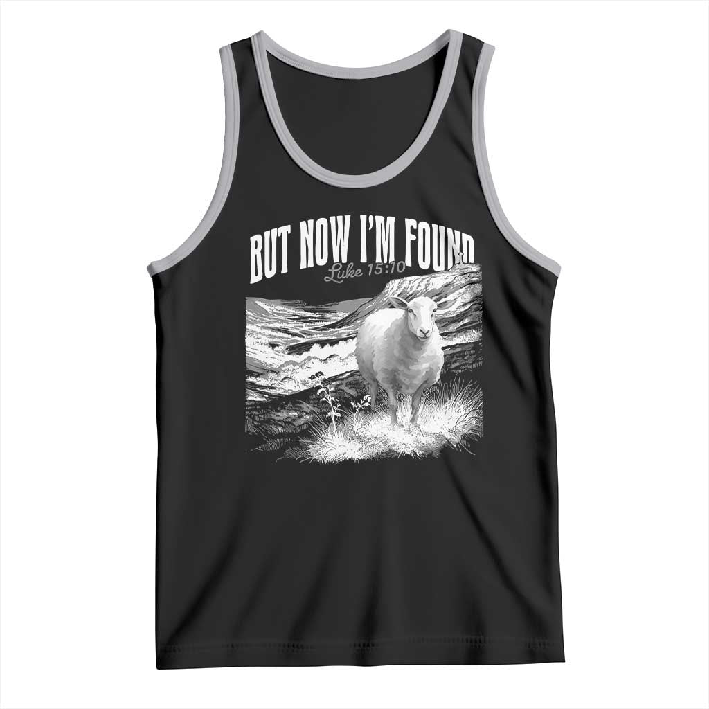 But Now I'm Found Tank Top Christian Faith Sheep TS11 Black Athletic Heather Print Your Wear