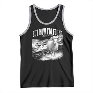 But Now I'm Found Tank Top Christian Faith Sheep TS11 Black Athletic Heather Print Your Wear