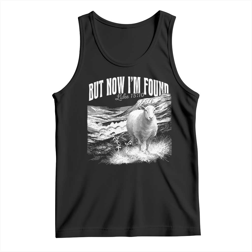 But Now I'm Found Tank Top Christian Faith Sheep TS11 Black Print Your Wear