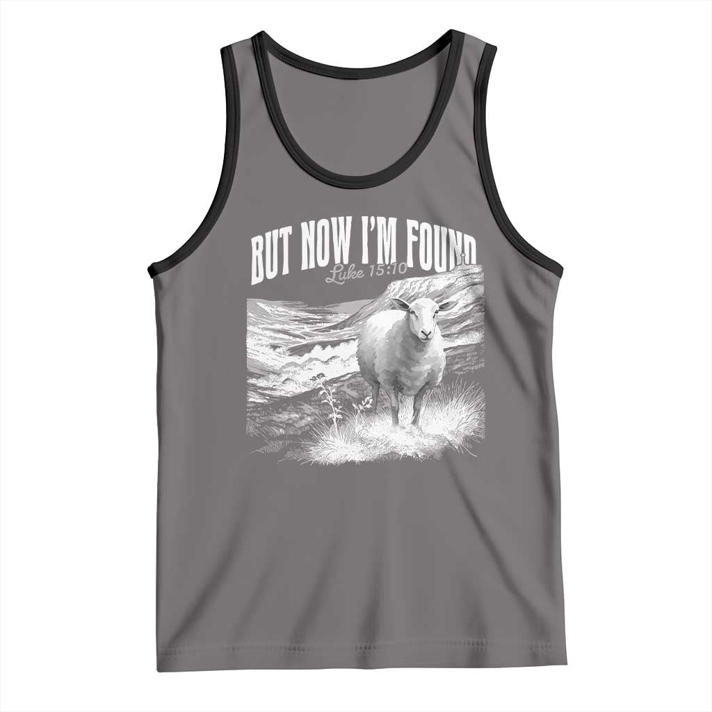 But Now I'm Found Tank Top Christian Faith Sheep TS11 Deep Heather Black Print Your Wear
