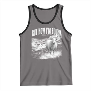 But Now I'm Found Tank Top Christian Faith Sheep TS11 Deep Heather Black Print Your Wear