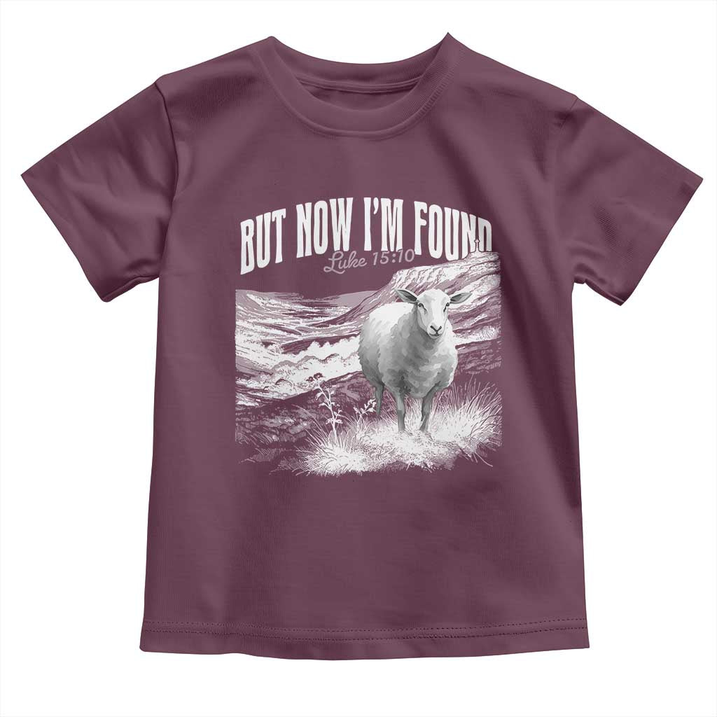 But Now I'm Found Toddler T Shirt Christian Faith Sheep TS11 Maroon Print Your Wear