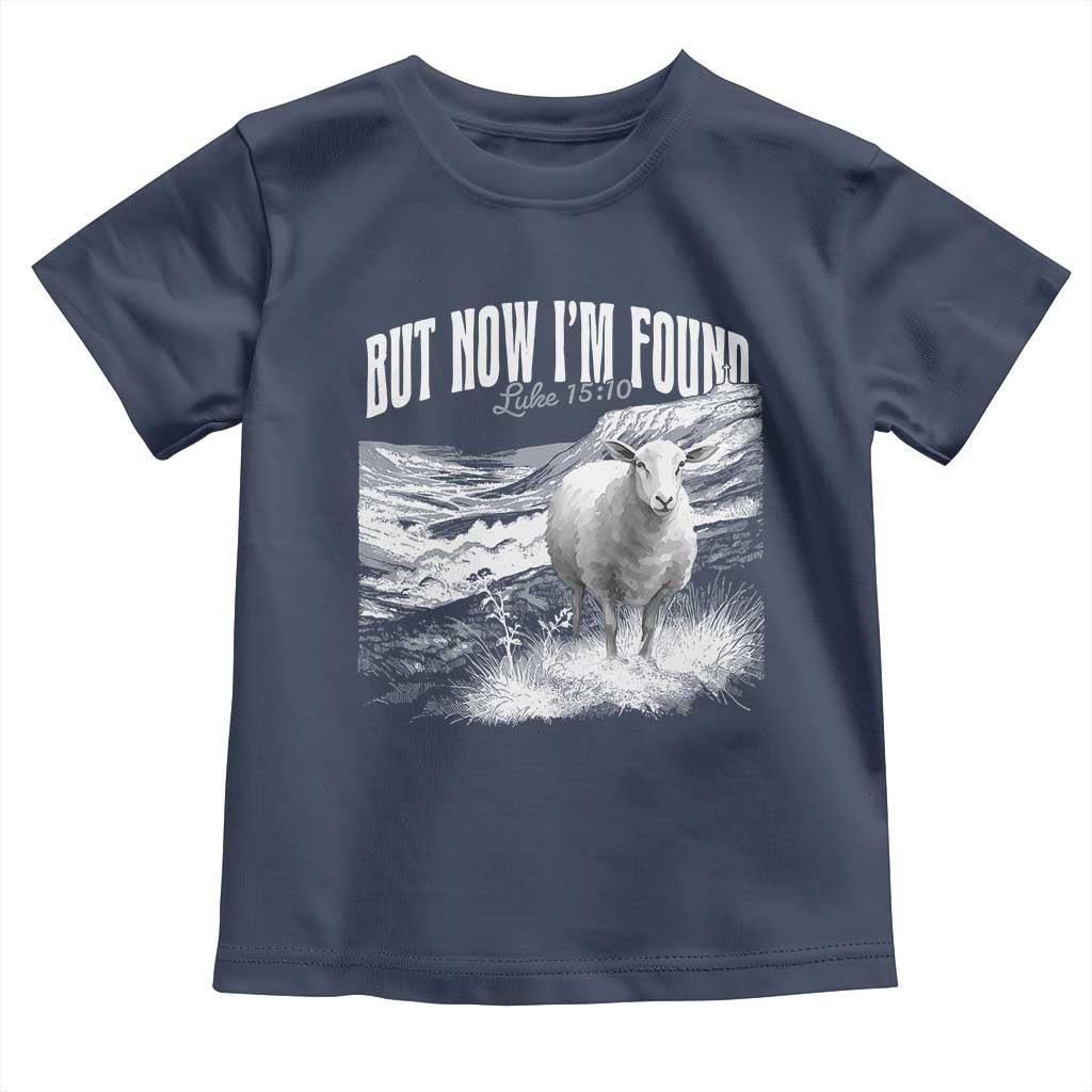 But Now I'm Found Toddler T Shirt Christian Faith Sheep TS11 Navy Print Your Wear